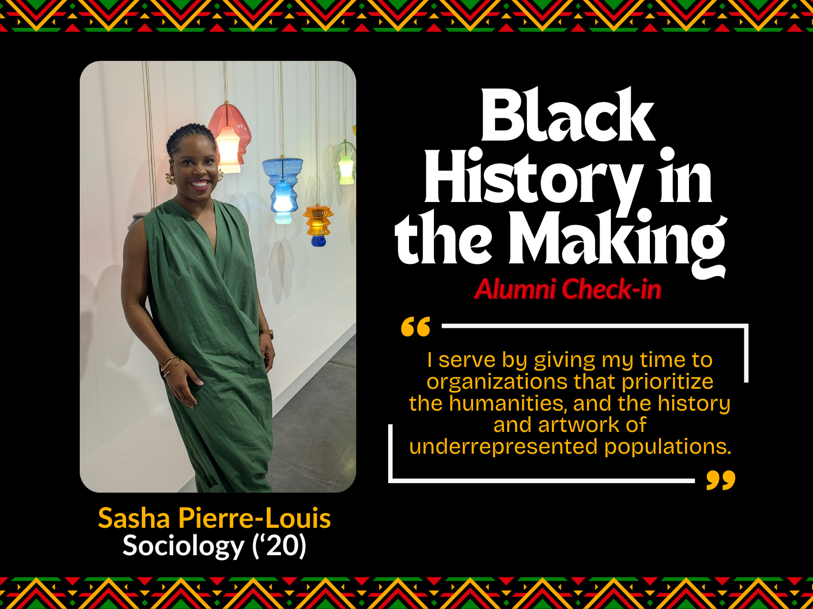 Black History in the Making Award alum Sasha Pierre-Louis